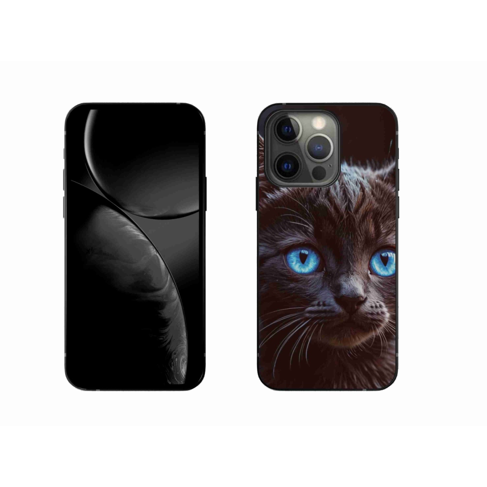Gélový kryt mmCase na iPhone 13 Pro - čierne mačiatko 2