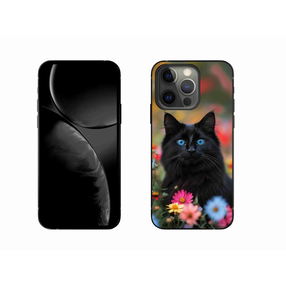 Gélový kryt mmCase na iPhone 13 Pro - čierne mačiatko 4