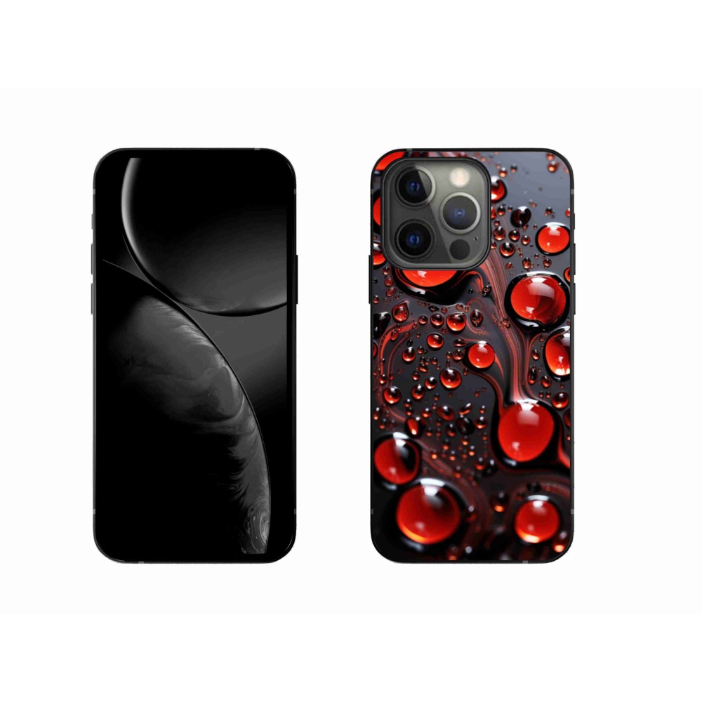 Gélový kryt mmCase na iPhone 13 Pro - červené kvapky 2