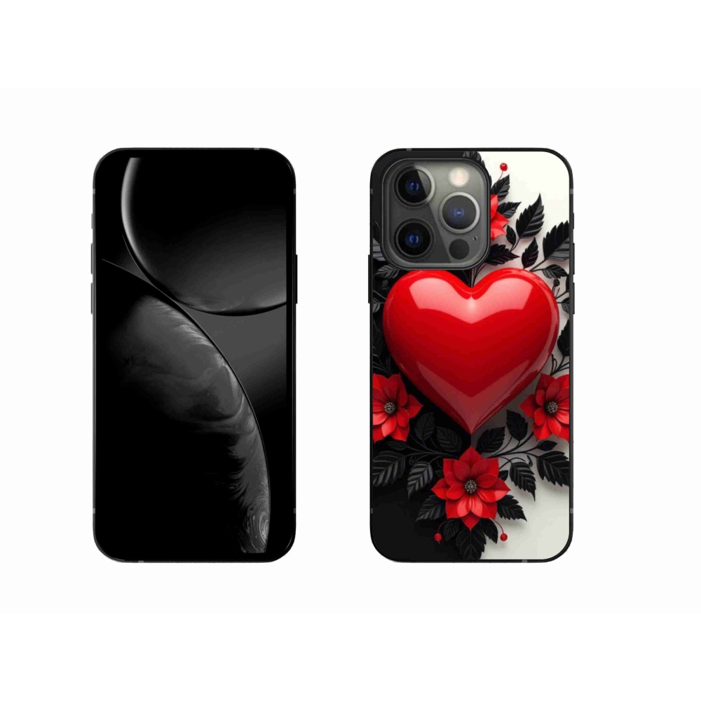 Gélový kryt mmCase na iPhone 13 Pro - červené srdce