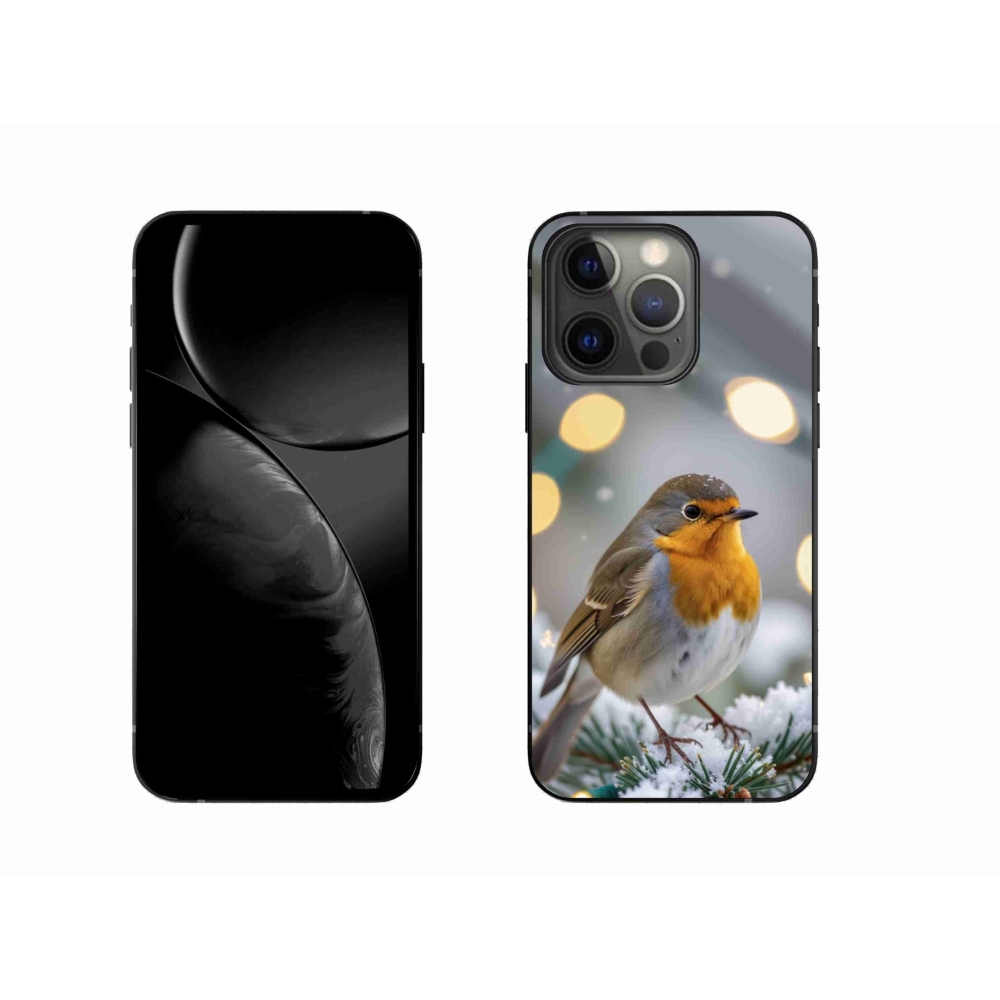 Gélový kryt mmCase na iPhone 13 Pro - červienka v zime