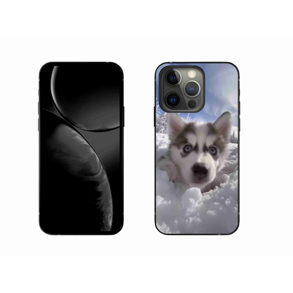 Gélový kryt mmCase na iPhone 13 Pro - husky v snehu