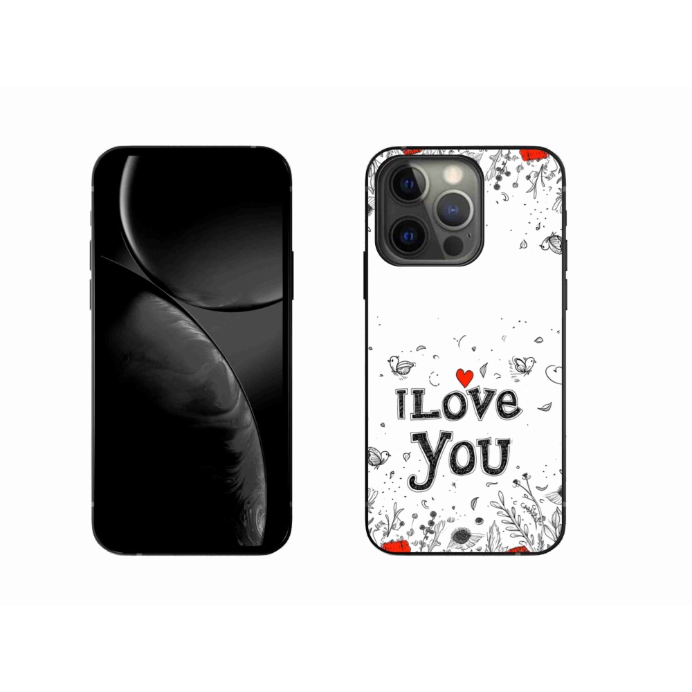 Gélový kryt mmCase na iPhone 13 Pro - I love you biele pozadie