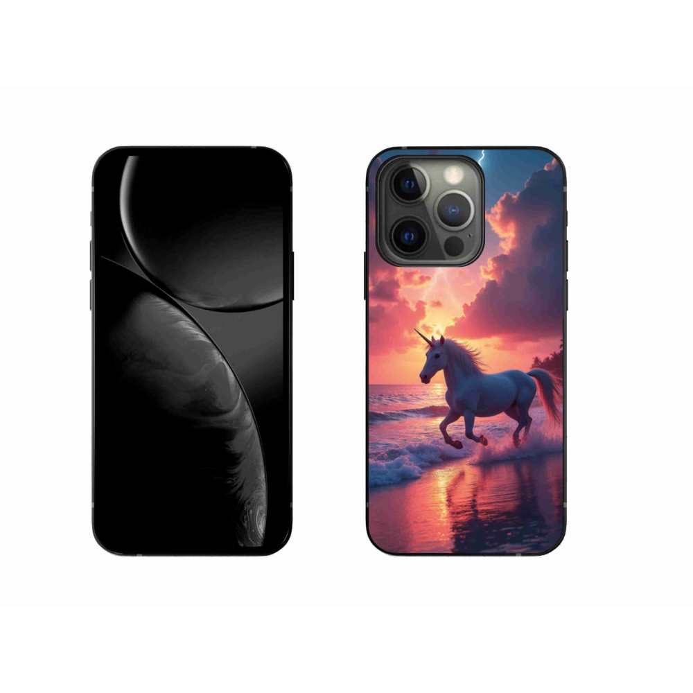 Gélový kryt mmCase na iPhone 13 Pro - jednorožec na pláži