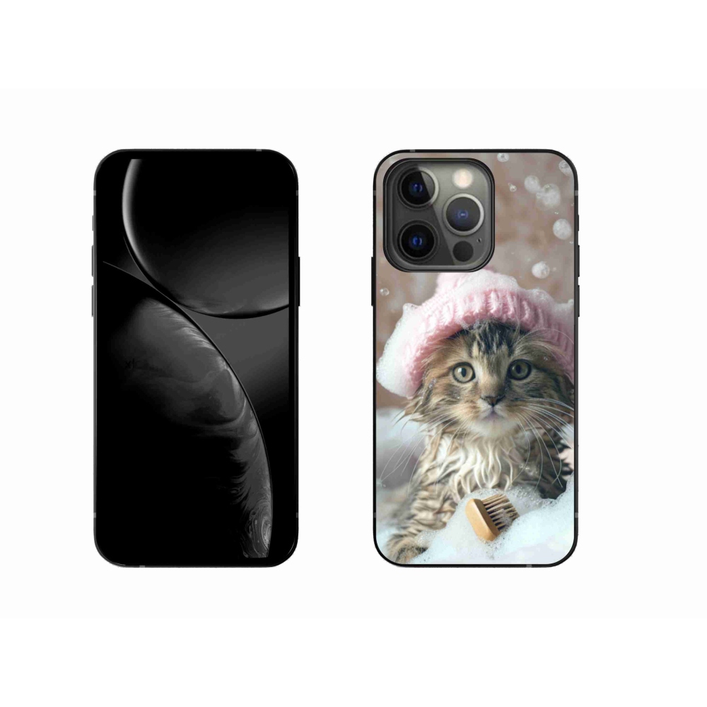 Gélový kryt mmCase na iPhone 13 Pro - mačiatko a kúpeľ