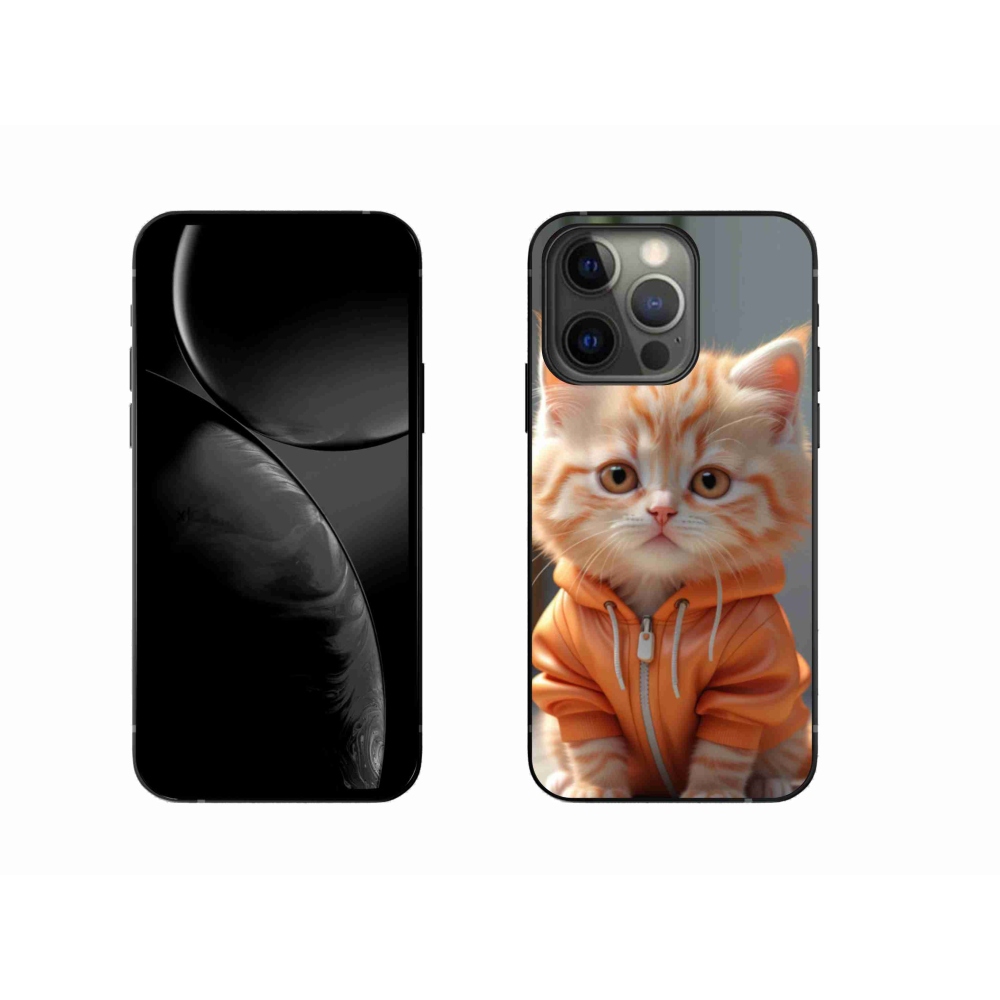 Gélový kryt mmCase na iPhone 13 Pro - mačiatko v mikine