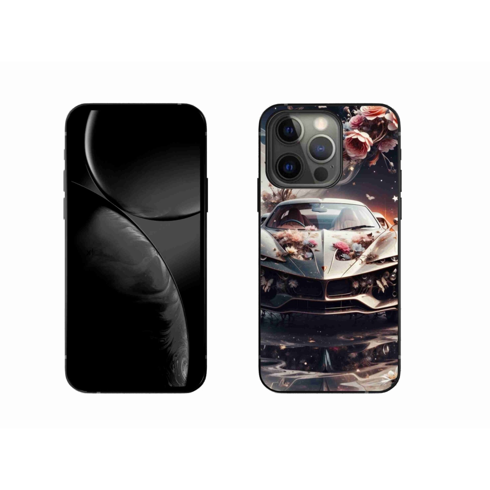 Gélový kryt mmCase na iPhone 13 Pro - kvetinový športový automobil