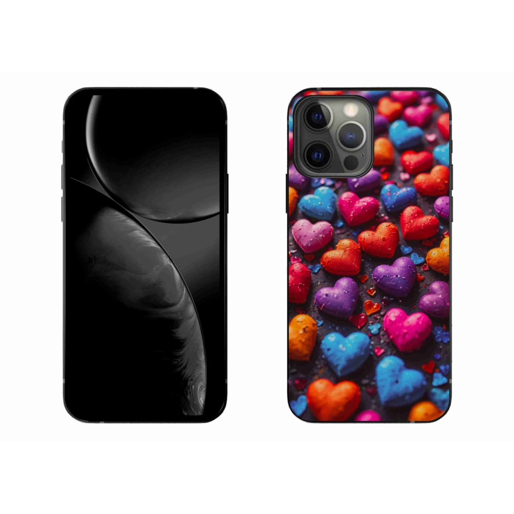 Gélový kryt mmCase na iPhone 13 Pro Max - farebné srdcia