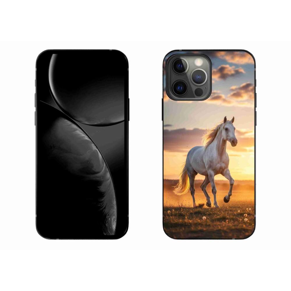 Gélový kryt mmCase na iPhone 13 Pro Max - bežiaci biely kôň 2