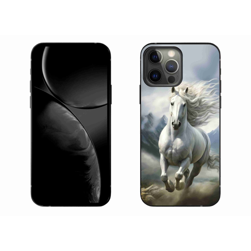 Gélový kryt mmCase na iPhone 13 Pro Max - bežiaci biely kôň 3