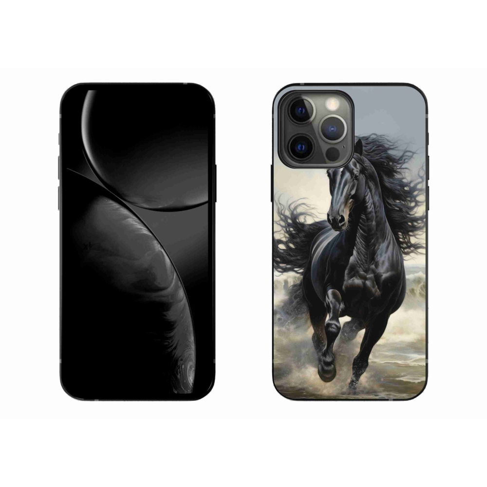 Gélový kryt mmCase na iPhone 13 Pro Max - bežiaci čierny kôň