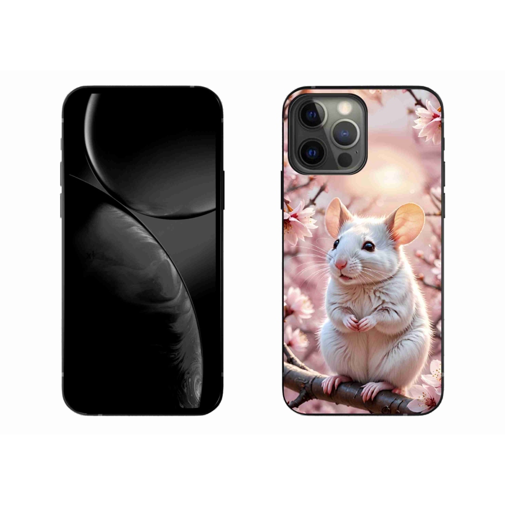 Gélový kryt mmCase na iPhone 13 Pro Max - biela myš na vetve