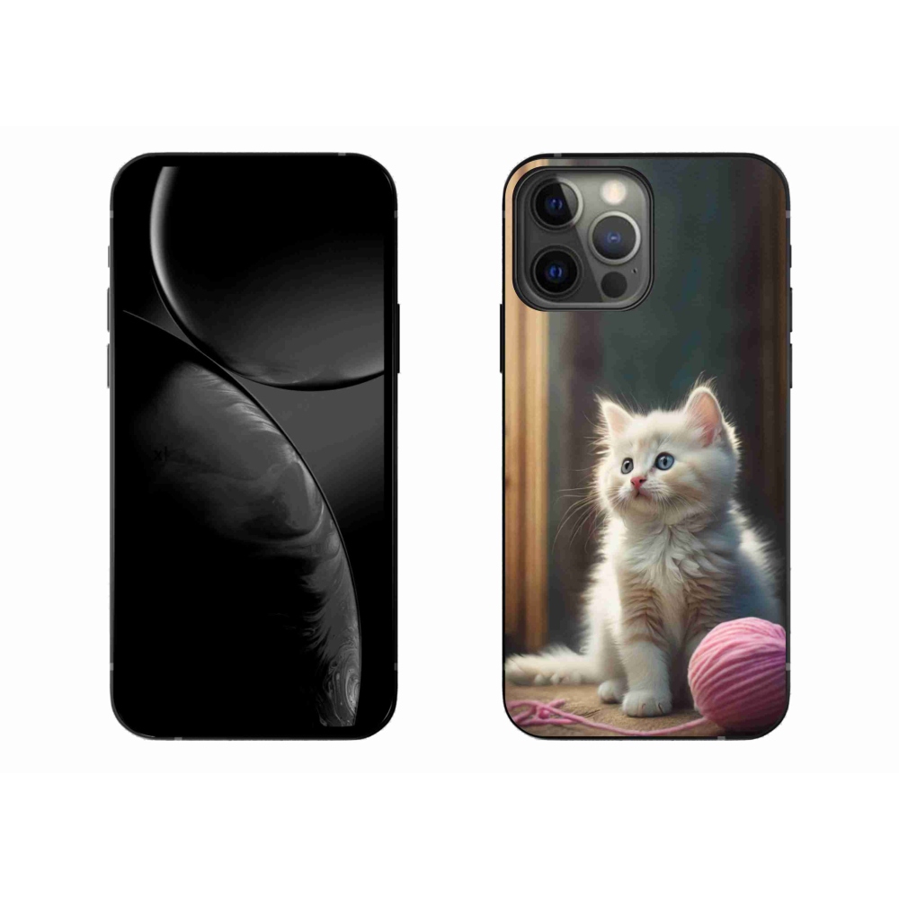 Gélový kryt mmCase na iPhone 13 Pro Max - biele mačiatko 2