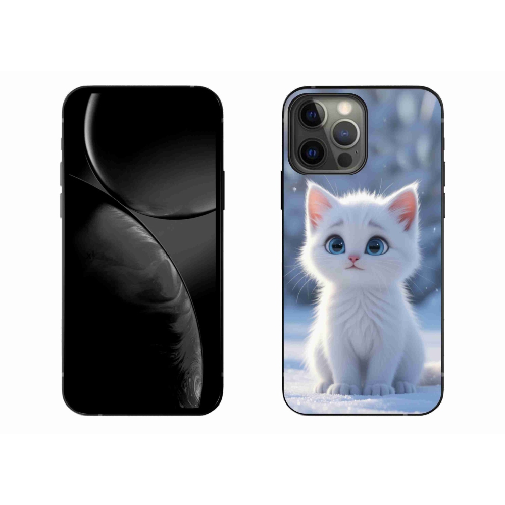 Gélový kryt mmCase na iPhone 13 Pro Max - biele mačiatko 3