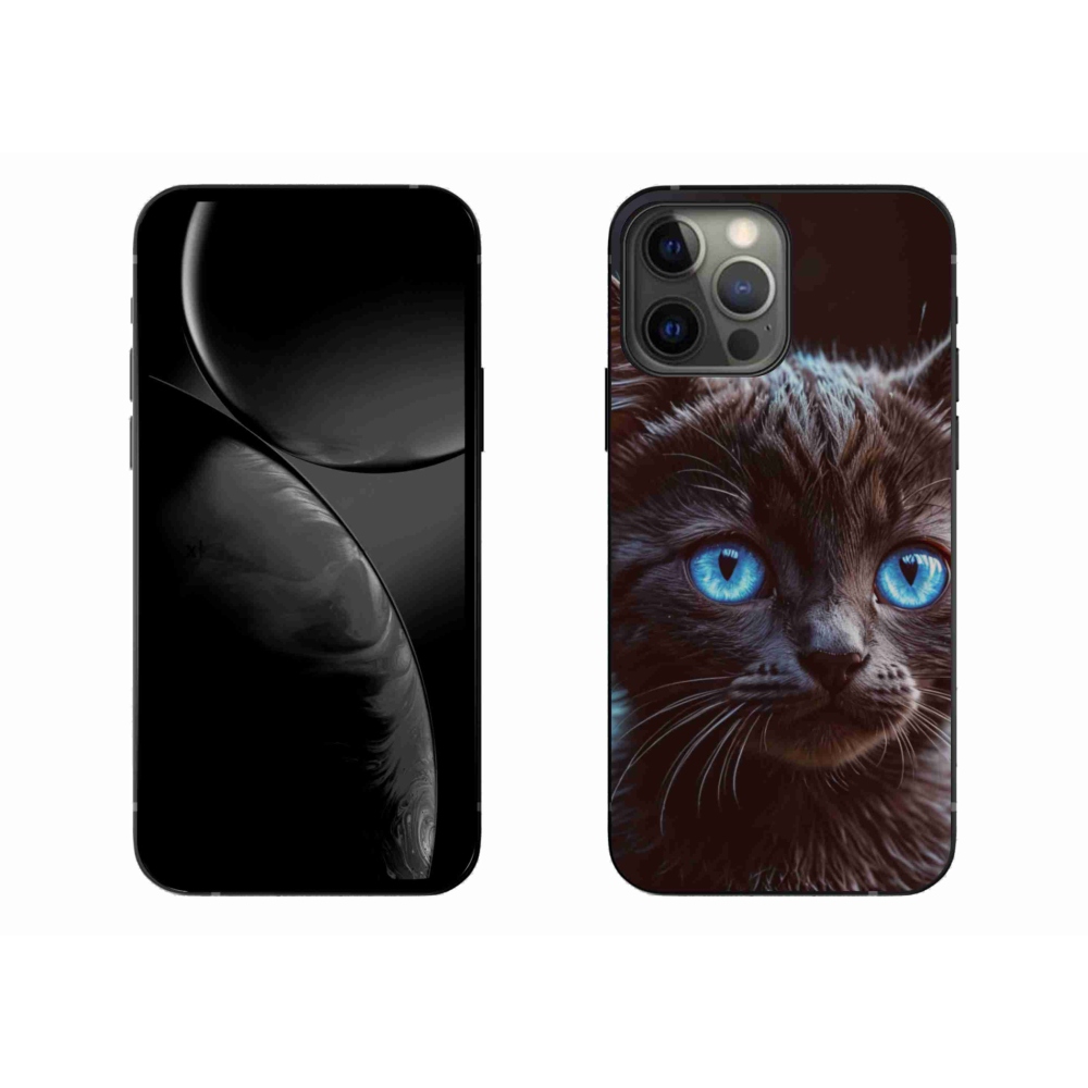 Gélový kryt mmCase na iPhone 13 Pro Max - čierne mačiatko 2