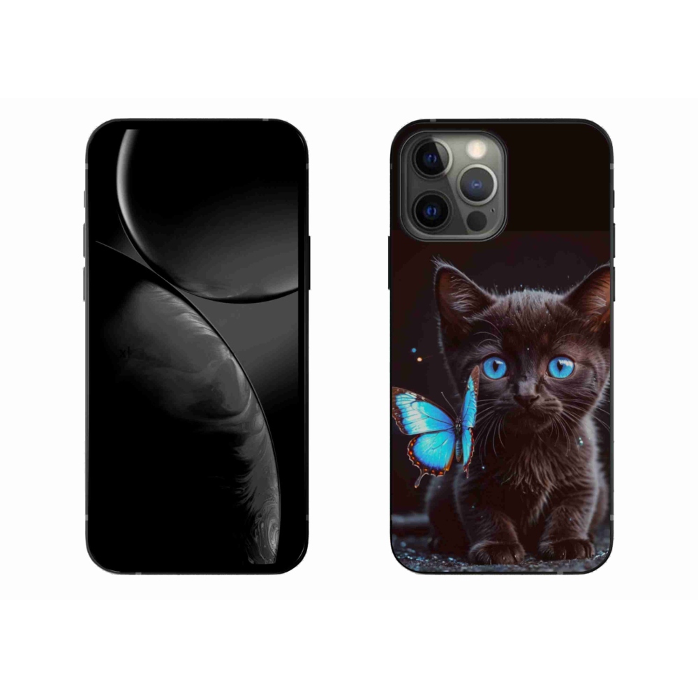 Gélový kryt mmCase na iPhone 13 Pro Max - čierne mačiatko 3