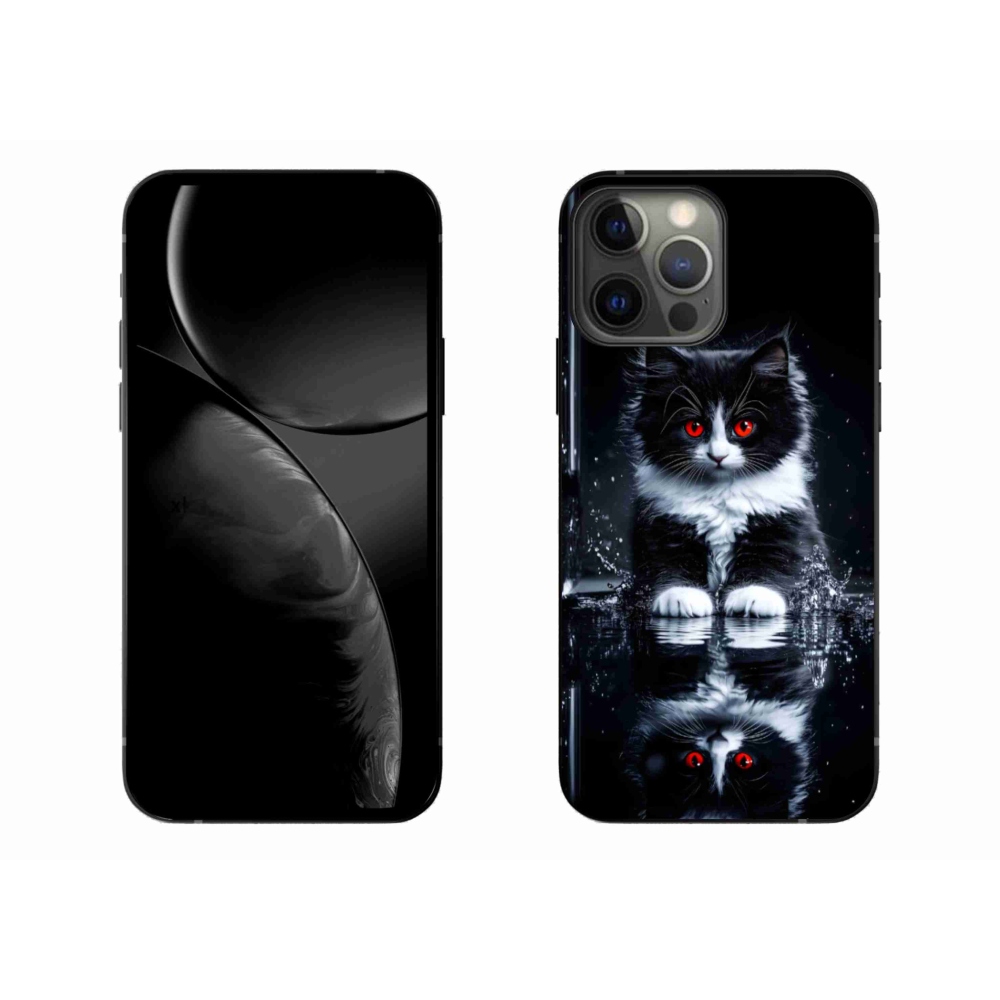 Gélový kryt mmCase na iPhone 13 Pro Max - čiernobiele mačiatko