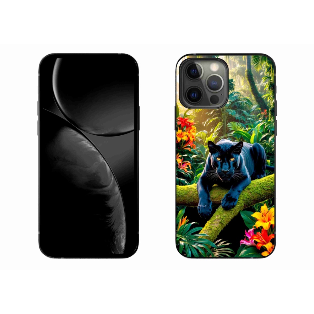 Gélový kryt mmCase na iPhone 13 Pro Max - čierny panter v džungli