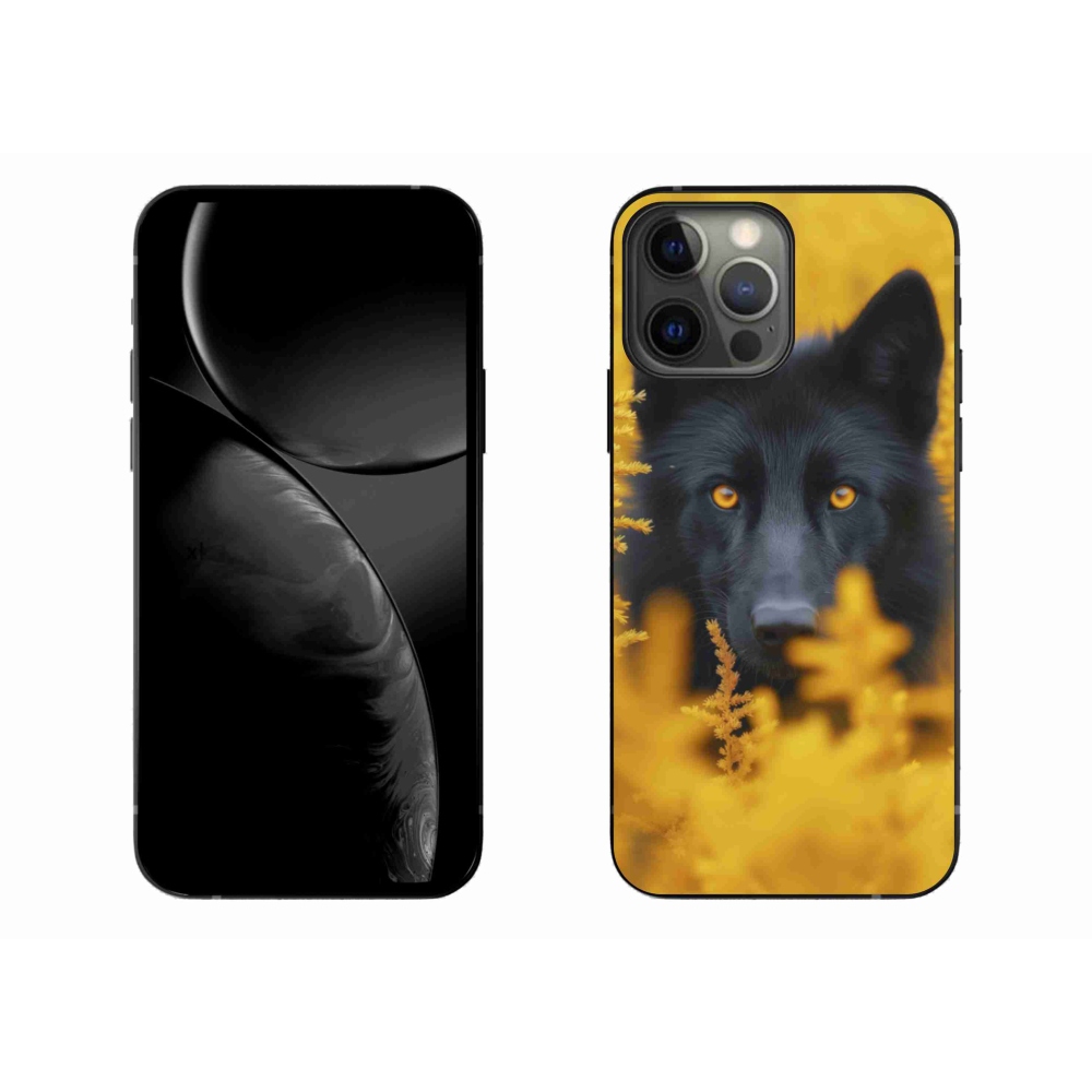 Gélový kryt mmCase na iPhone 13 Pro Max - čierny vlk 2