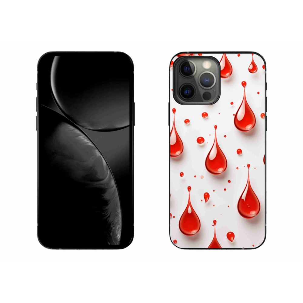 Gélový kryt mmCase na iPhone 13 Pro Max - červené kvapky