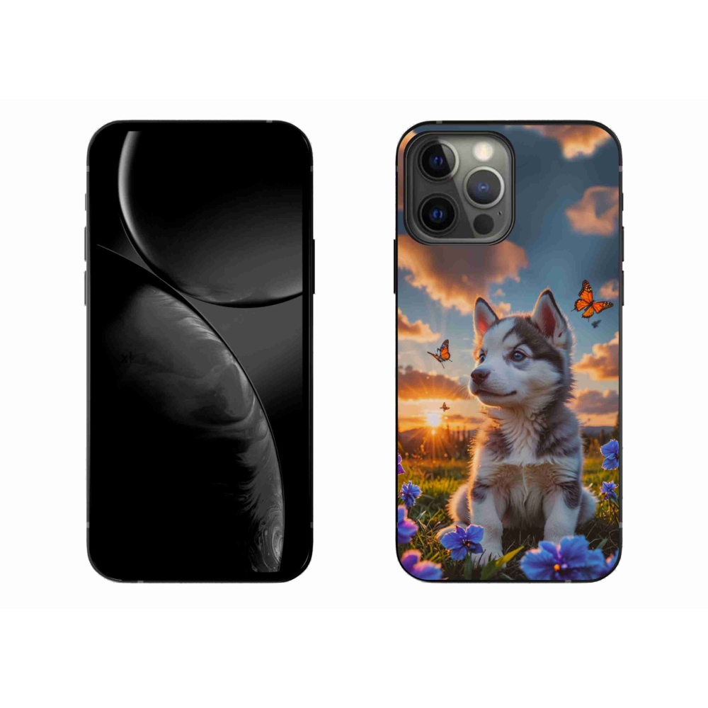 Gélový kryt mmCase na iPhone 13 Pro Max - husky pri západe slnka