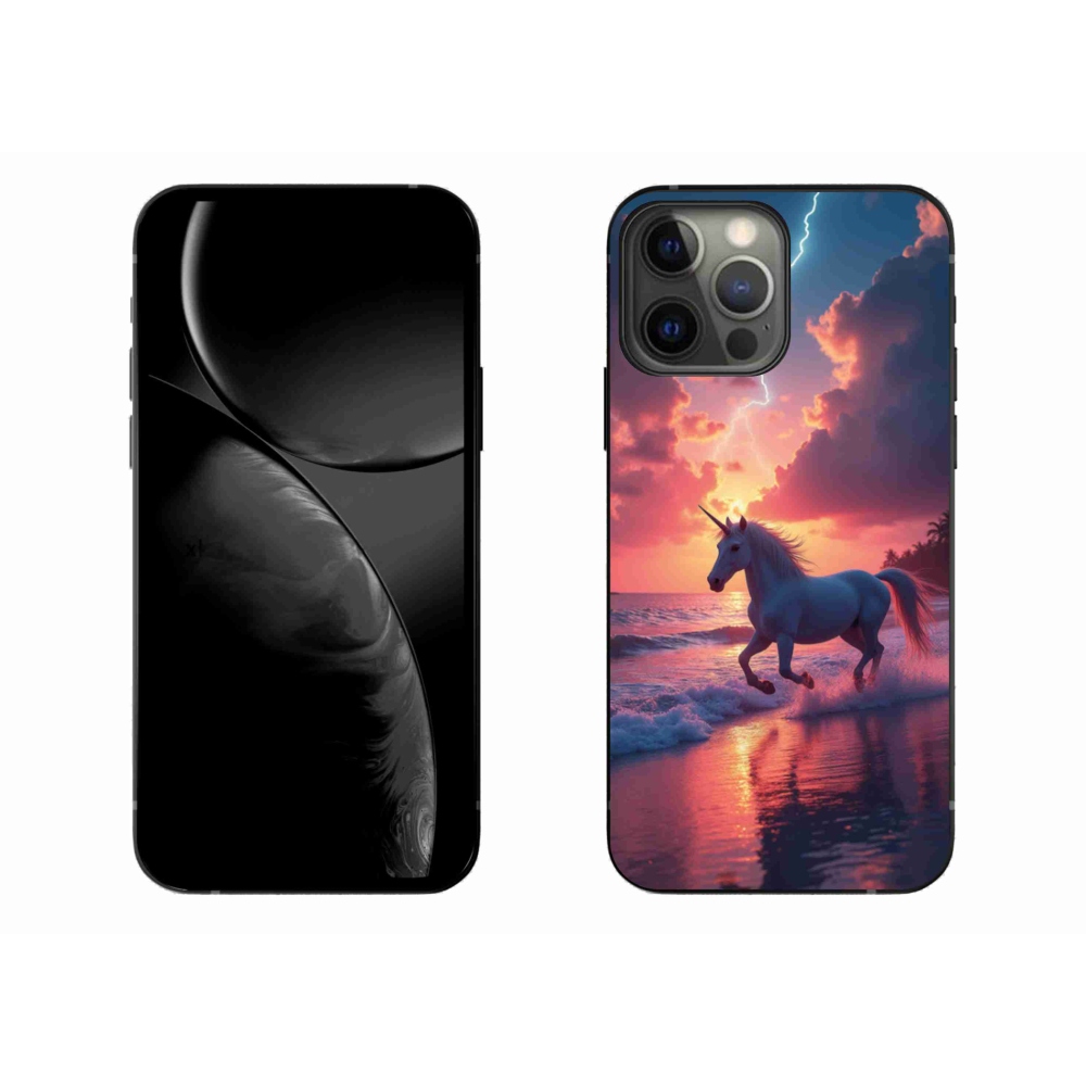 Gélový kryt mmCase na iPhone 13 Pro Max - jednorožec na pláži
