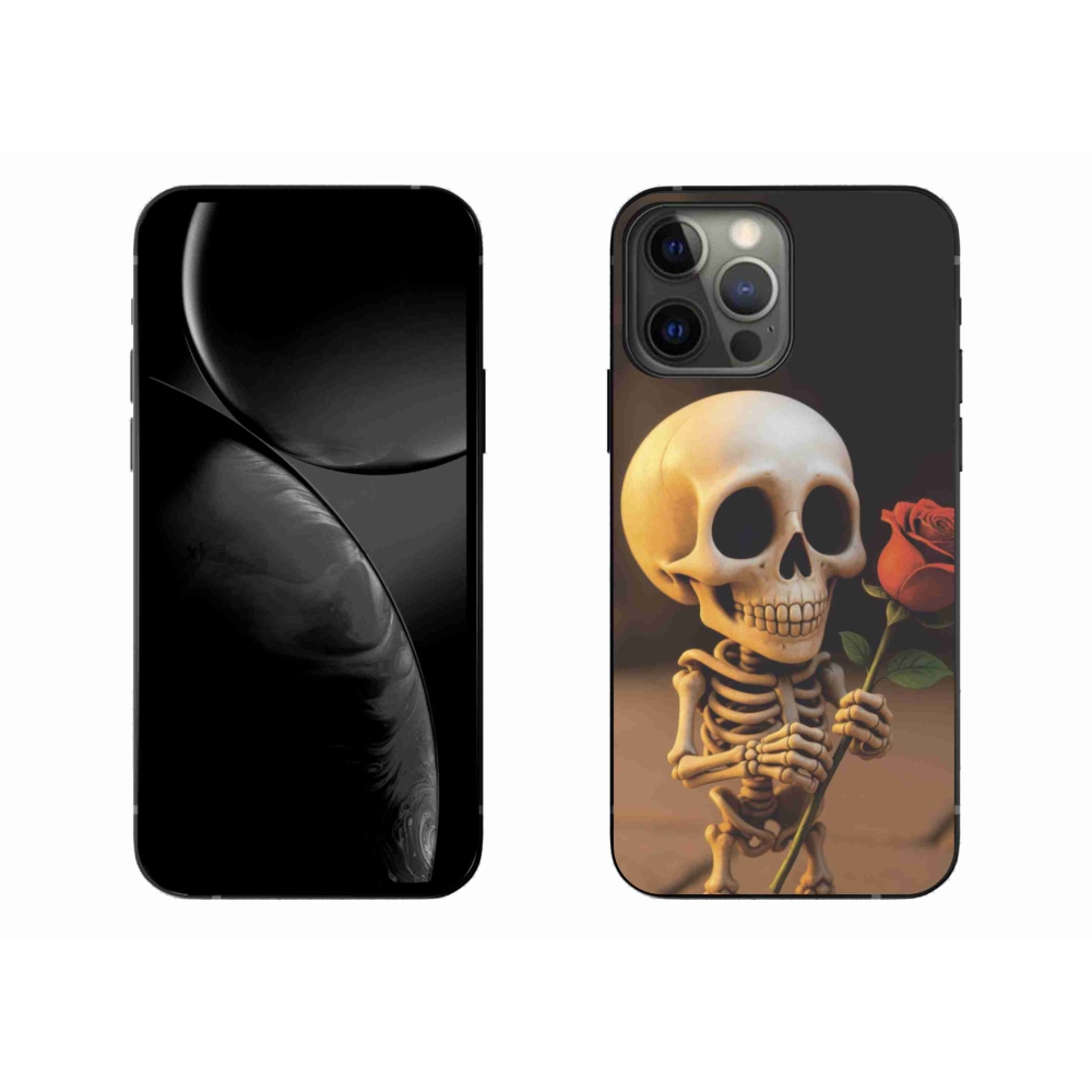 Gélový kryt mmCase na iPhone 13 Pro Max - kostlivec s ružou