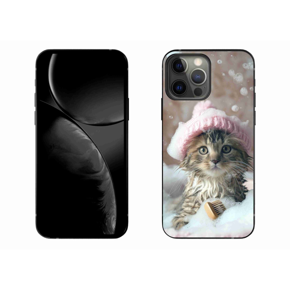 Gélový kryt mmCase na iPhone 13 Pro Max - mačiatko a kúpeľ