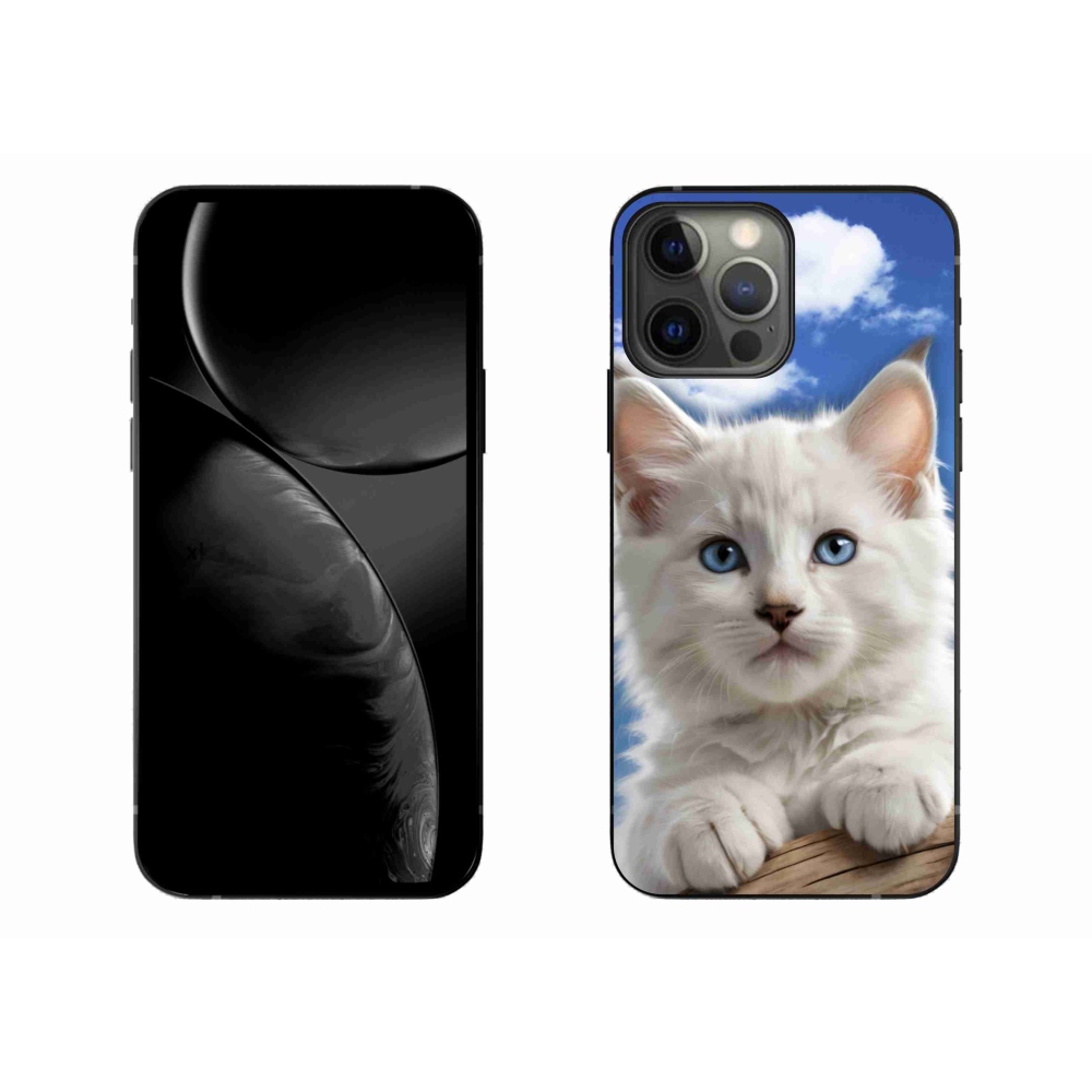 Gélový kryt mmCase na iPhone 13 Pro Max - mačiatko a oblaky