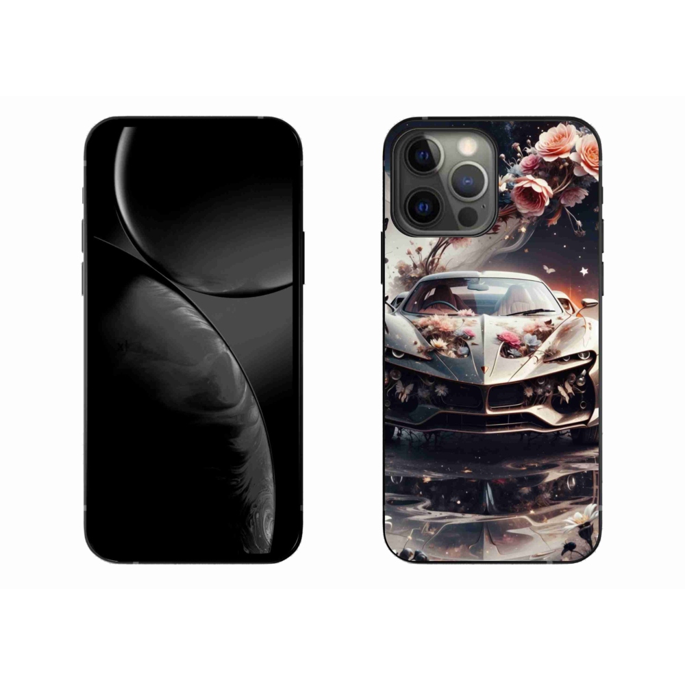 Gélový kryt mmCase na iPhone 13 Pro Max - kvetinový športový automobil