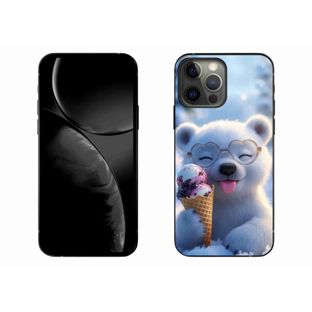 Gélový kryt mmCase na iPhone 13 Pro Max - medvedík so zmrzlinou