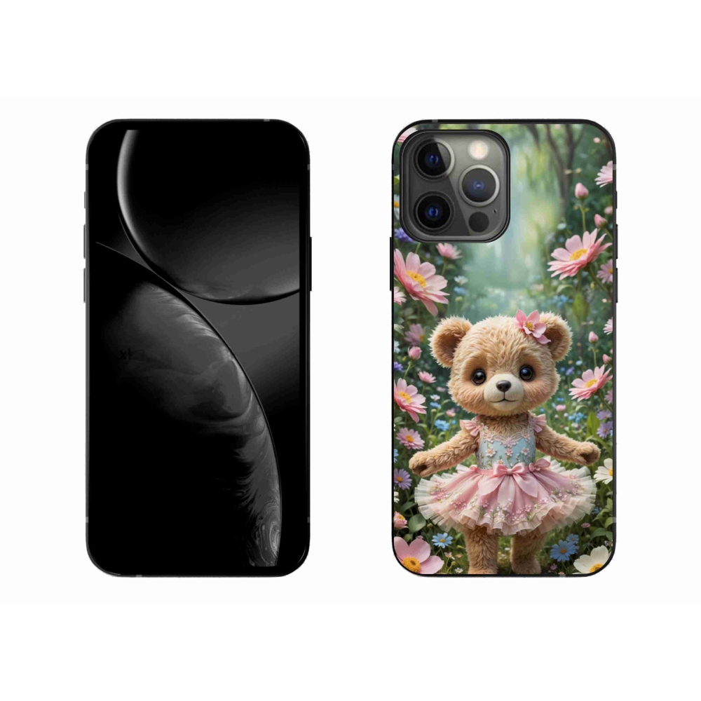 Gélový kryt mmCase na iPhone 13 Pro Max - roztomilý medvedík v kvetoch