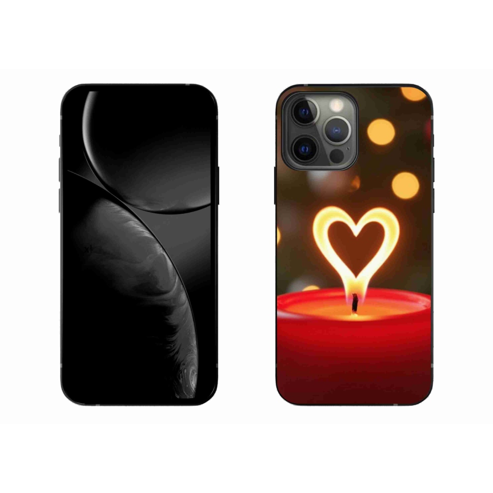 Gélový kryt mmCase na iPhone 13 Pro Max - srdce z plameňa