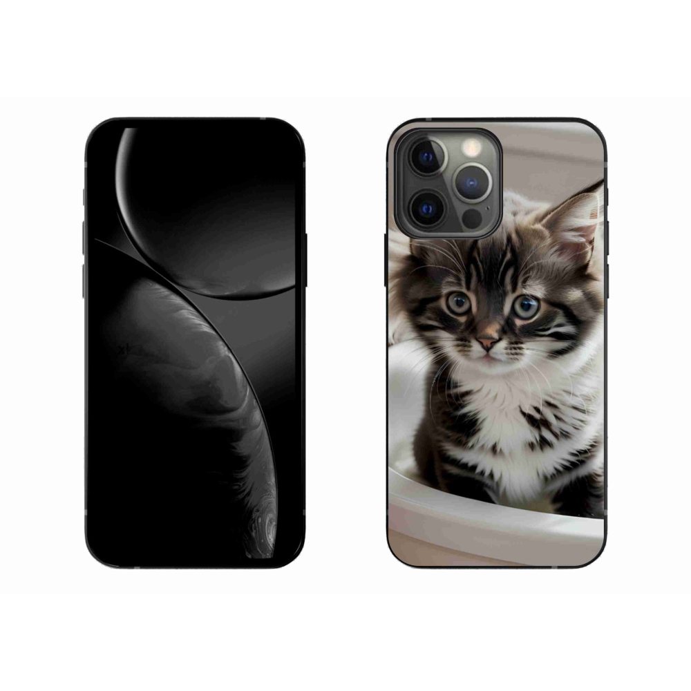 Gélový kryt mmCase na iPhone 13 Pro Max - zvedavé mačiatko