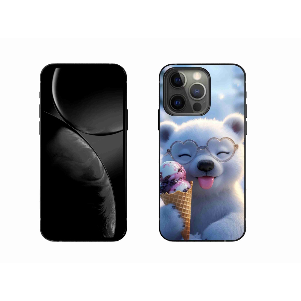 Gélový kryt mmCase na iPhone 13 Pro - medvedík so zmrzlinou