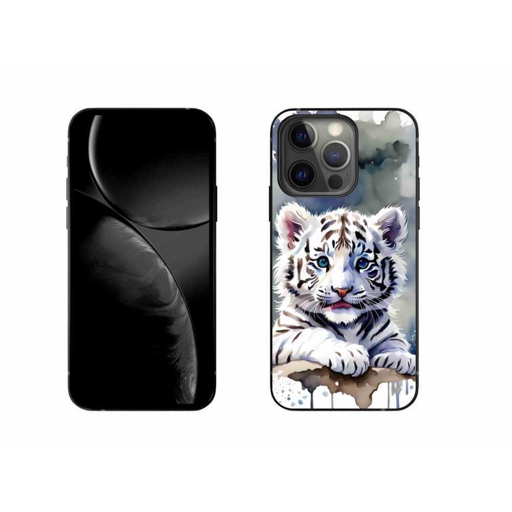 Gélový kryt mmCase na iPhone 13 Pro - mláďa bieleho tigra