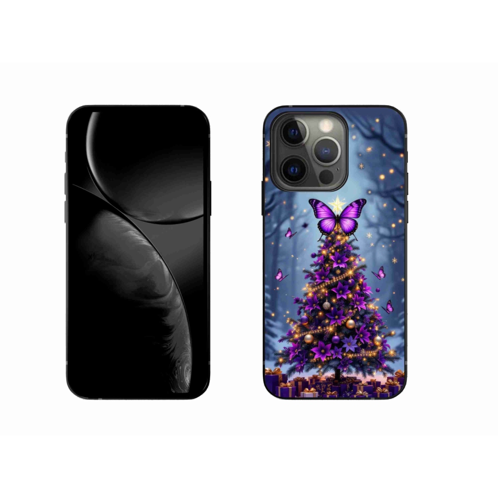 Gélový kryt mmCase na iPhone 13 Pro - motýlí vianočný stromček