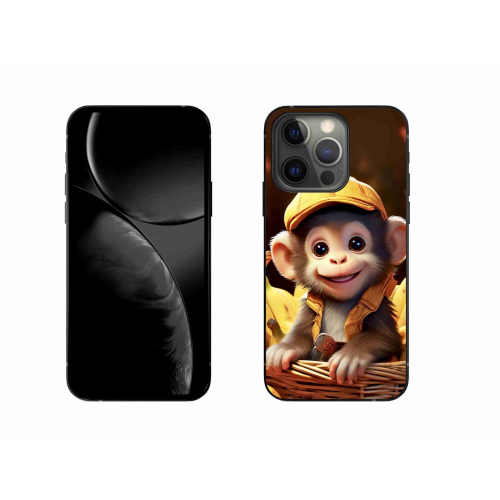 Gélový kryt mmCase na iPhone 13 Pro - opice v košíku