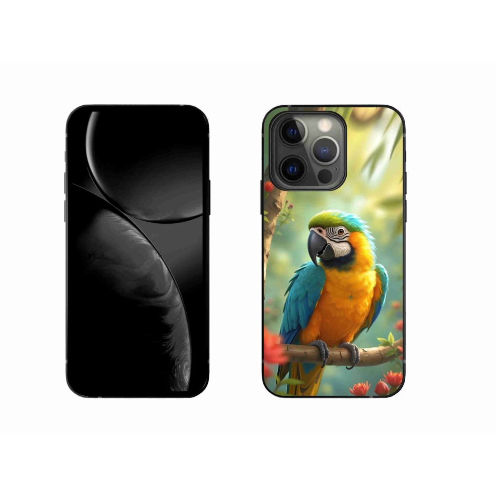 Gélový kryt mmCase na iPhone 13 Pro - papagáj ara modrožltá