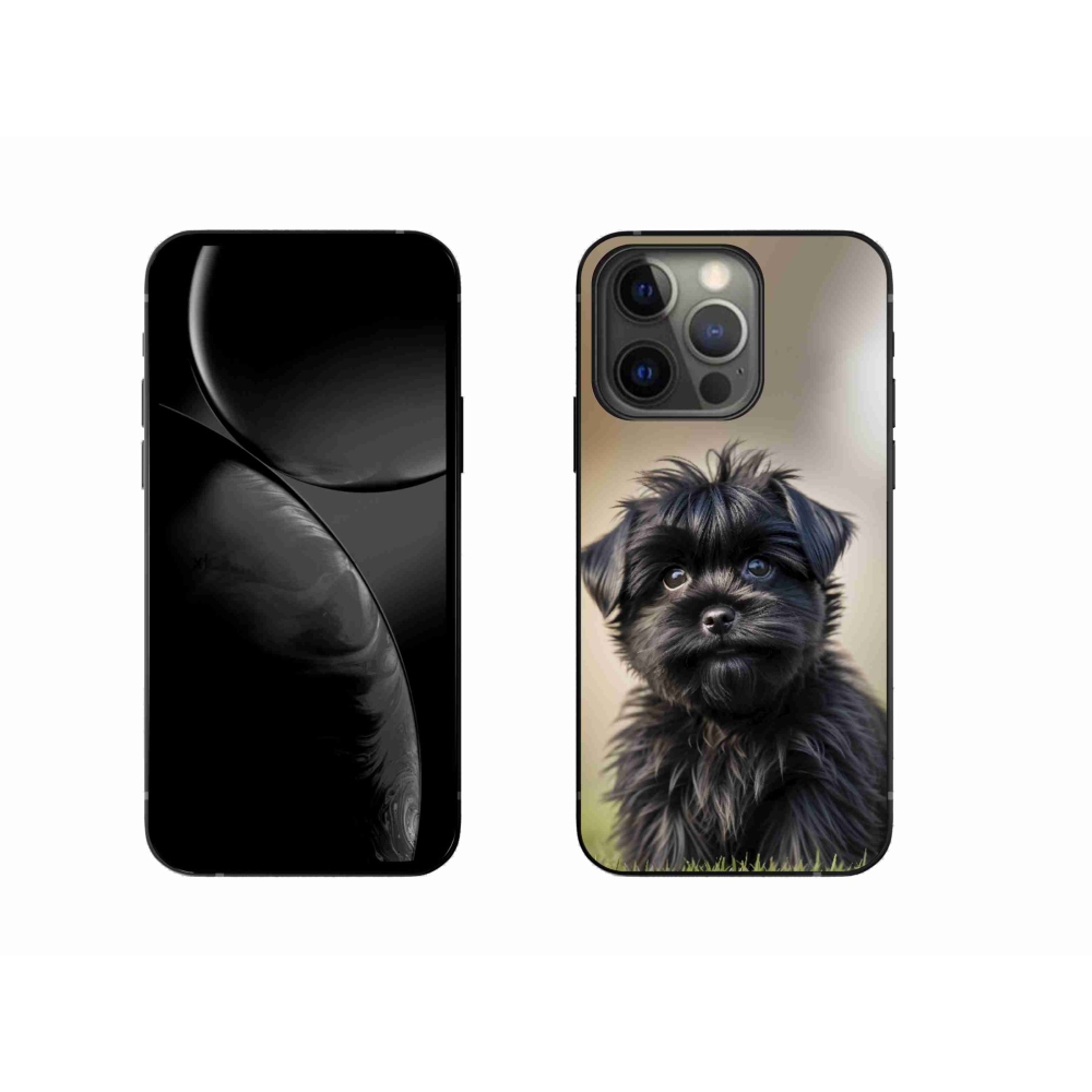 Gélový kryt mmCase na iPhone 13 Pro - roztomilý čierny psík
