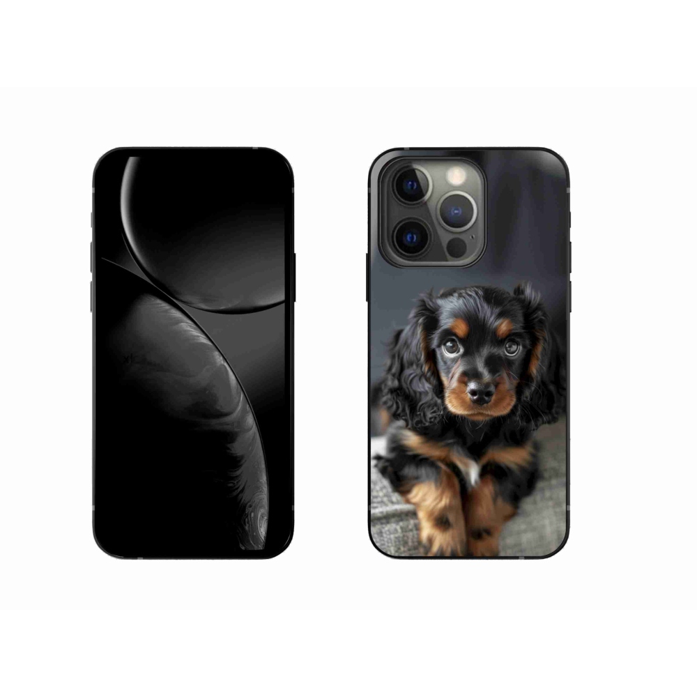 Gélový kryt mmCase na iPhone 13 Pro - roztomilý dlhosrstý jazvečík