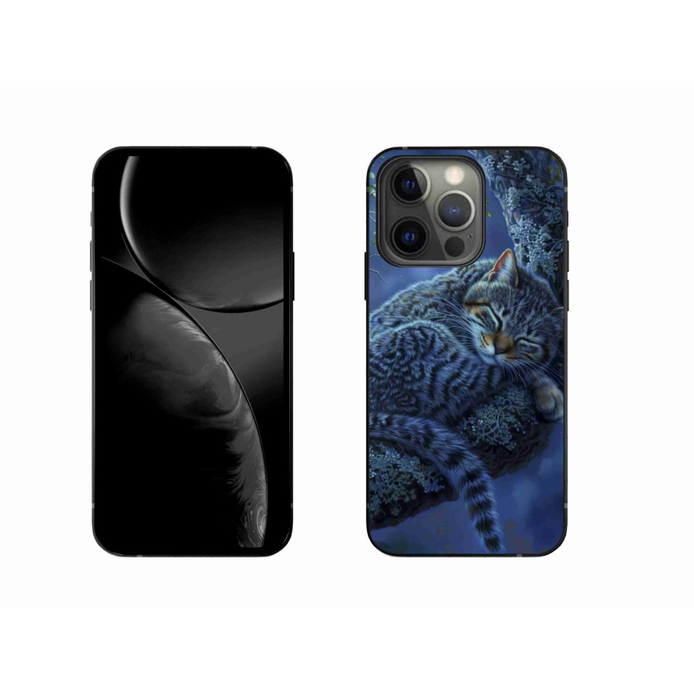 Gélový kryt mmCase na iPhone 13 Pro - spiaca mačka