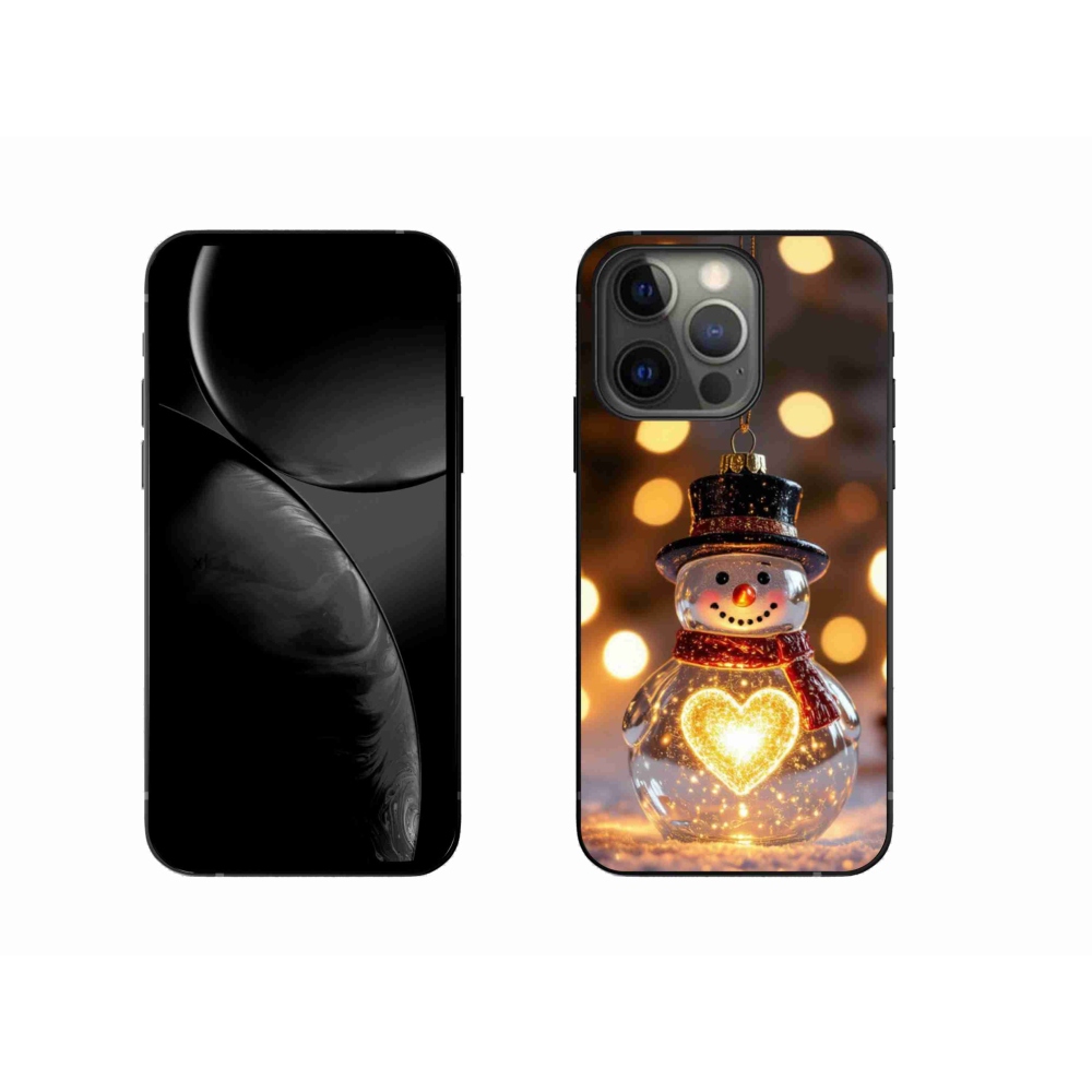 Gélový kryt mmCase na iPhone 13 Pro - svietiaci vianočný snehuliak