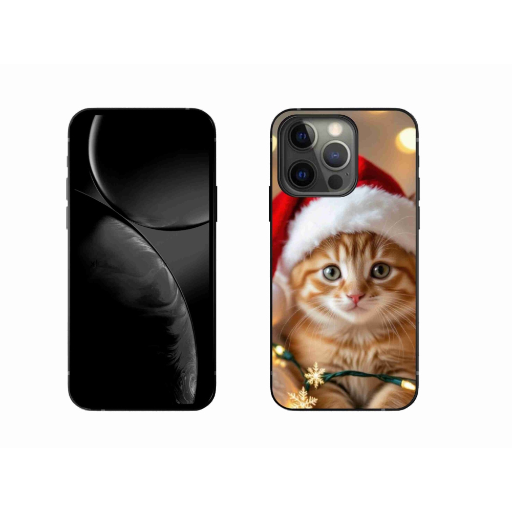 Gélový kryt mmCase na iPhone 13 Pro - vianočné mačiatko