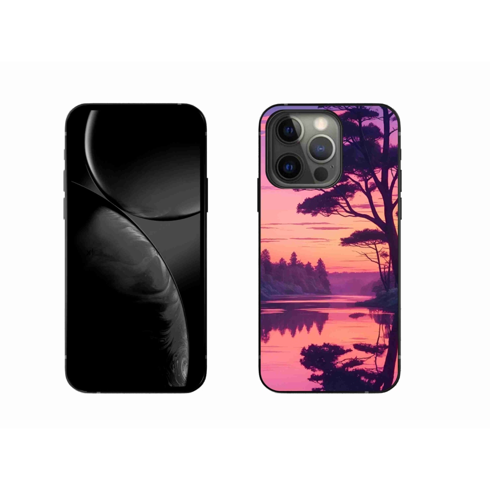 Gélový kryt mmCase na iPhone 13 Pro - západ slnka nad jazerom