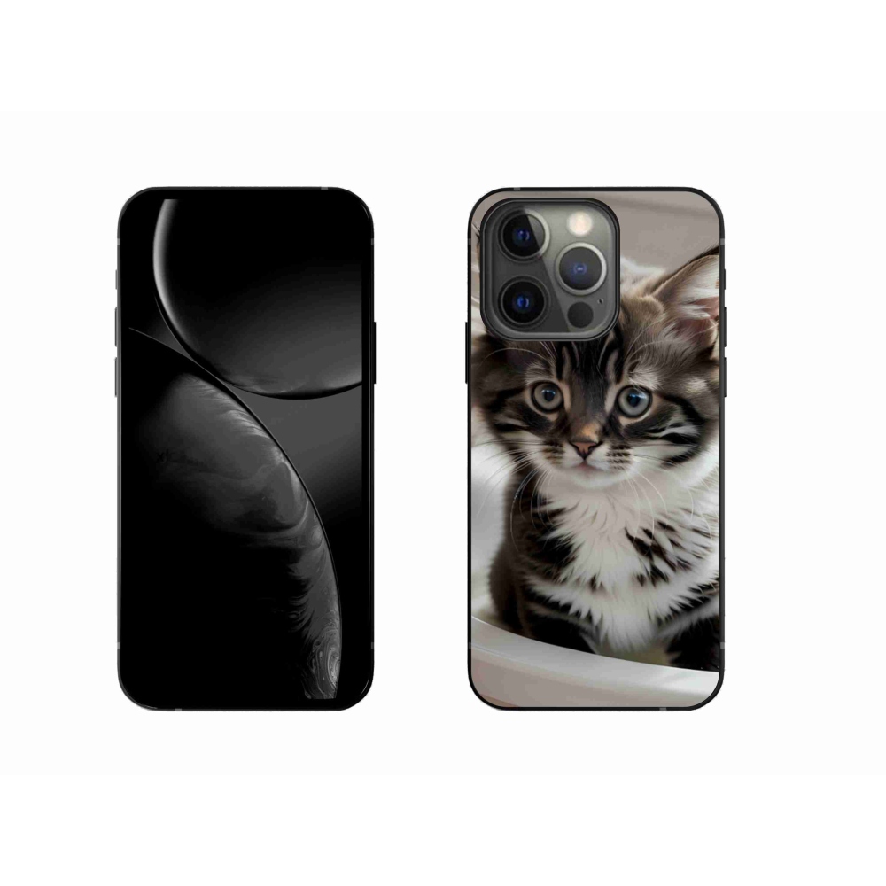 Gélový kryt mmCase na iPhone 13 Pro - zvedavé mačiatko