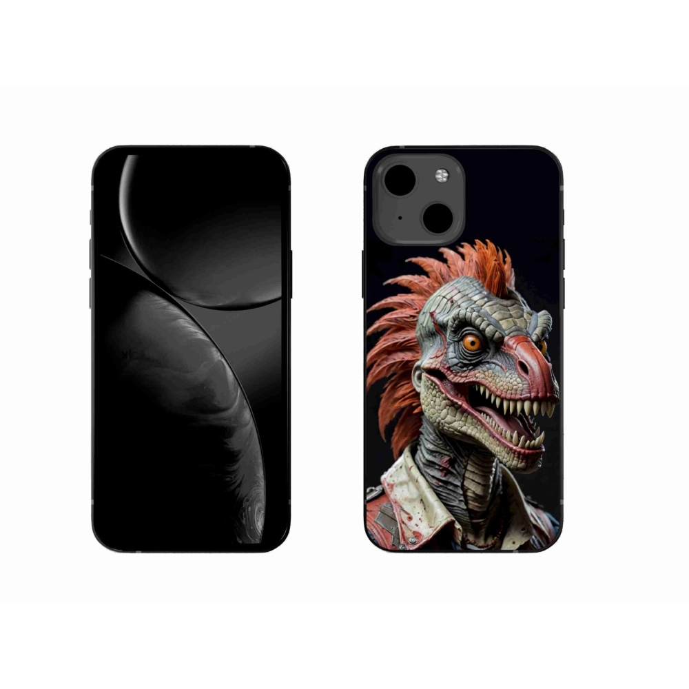 Gélový kryt mmCase na iPhone 13 - punk dinosaurus