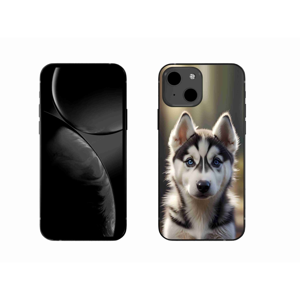 Gélový kryt mmCase na iPhone 13 - roztomilý sibírsky husky