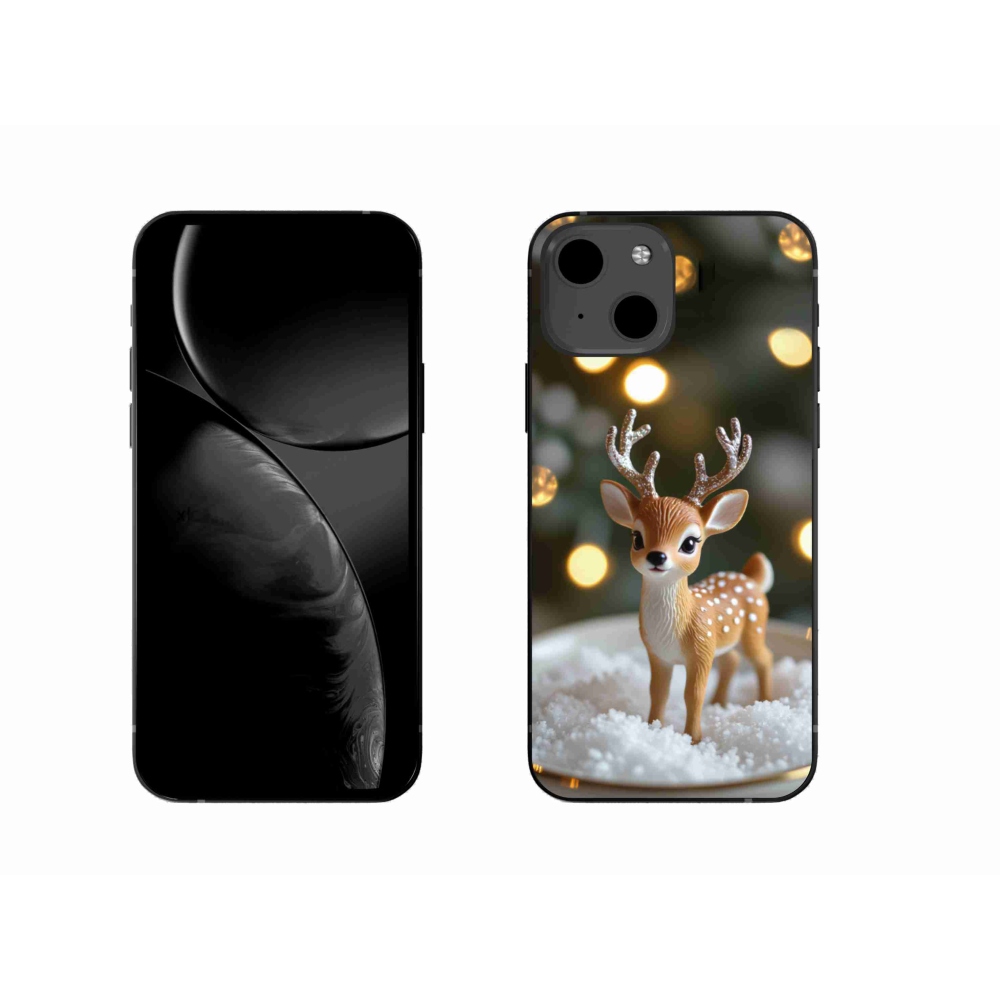 Gélový kryt mmCase na iPhone 13 - roztomilý vianočný jeleň