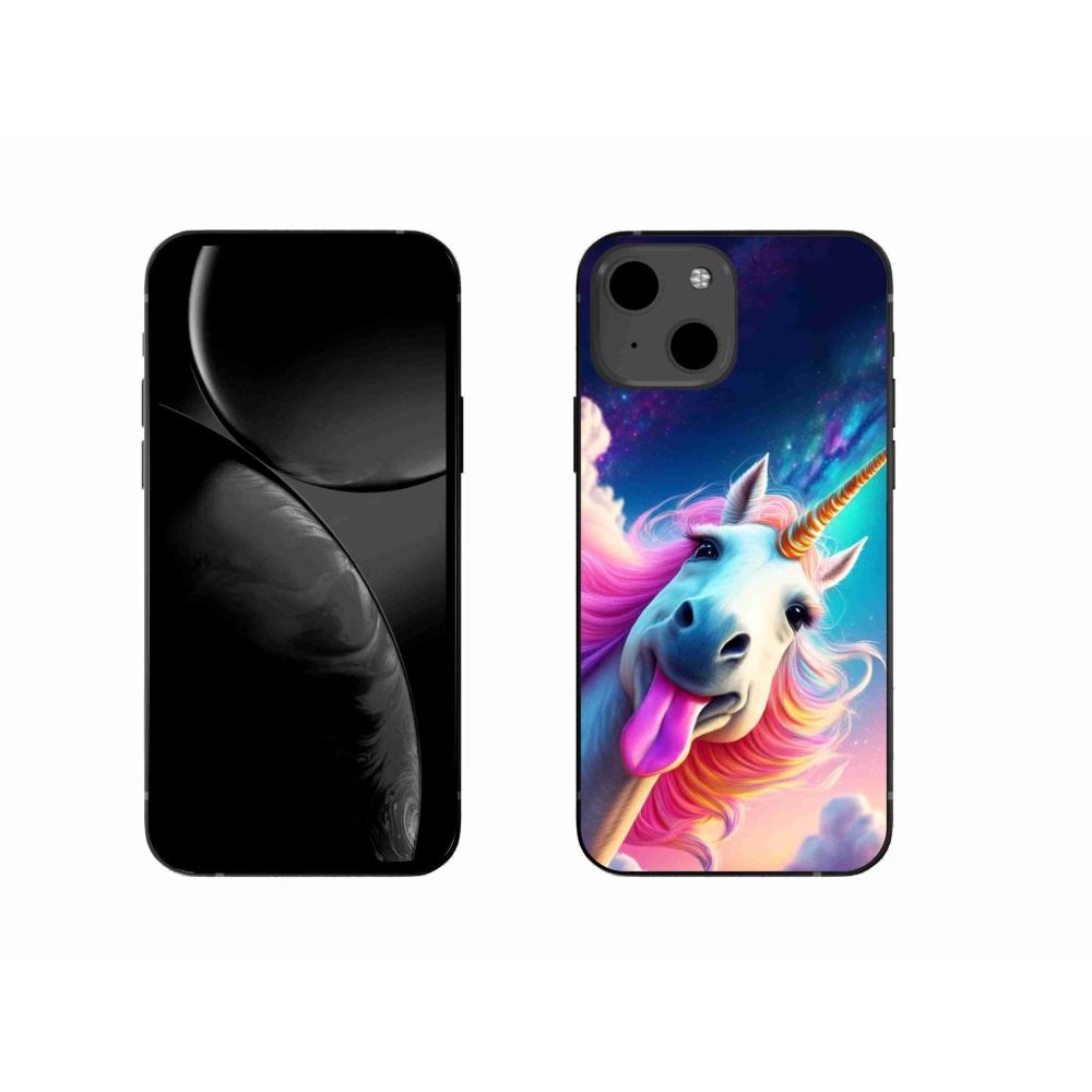 Gélový kryt mmCase na iPhone 13 - šialený jednorožec